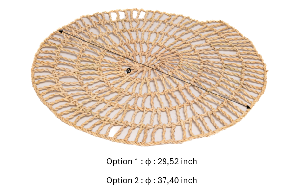 Snail-shaped raffia rug – Natural handmade floor mat