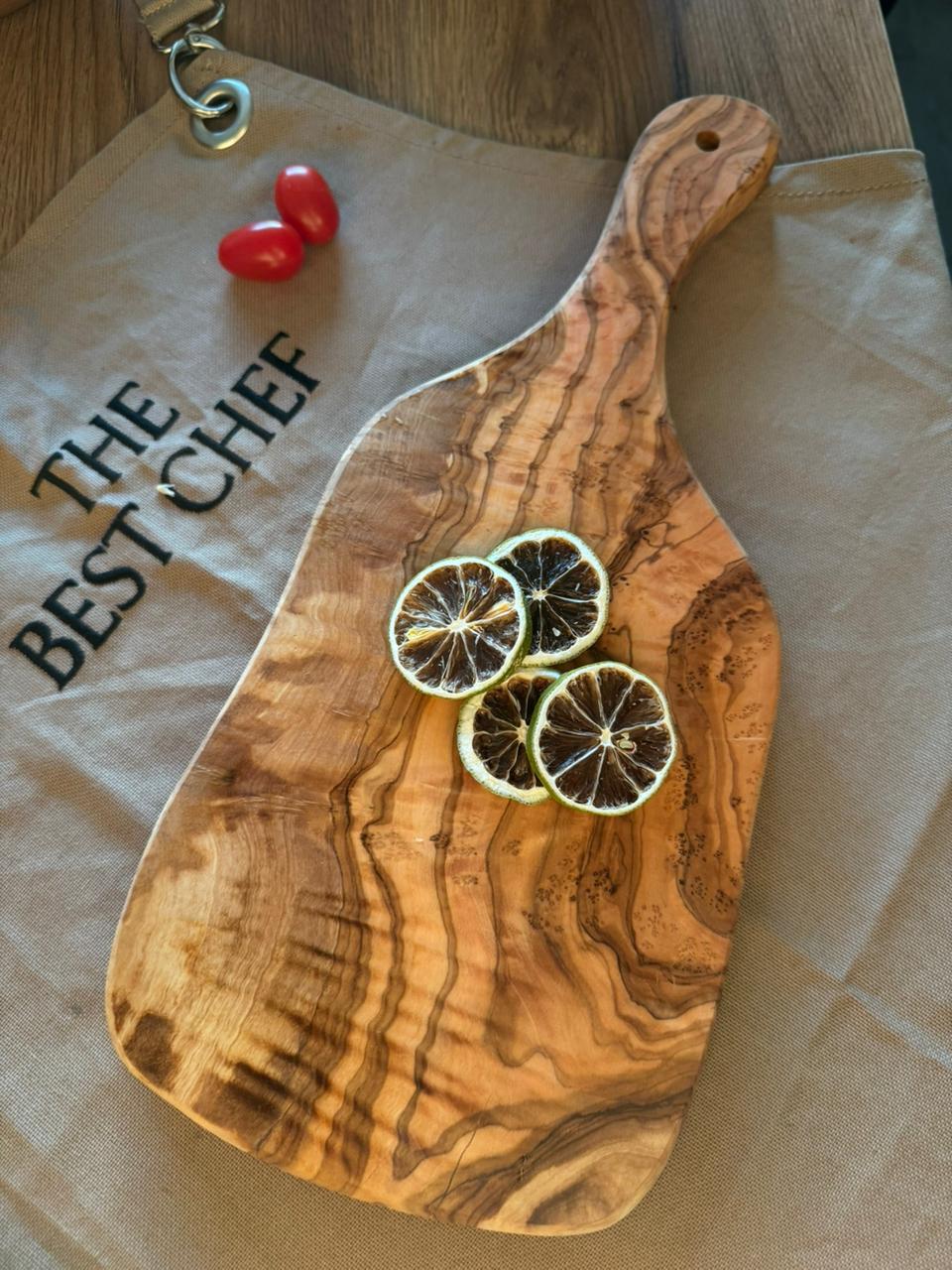 Olive Wood Cutting Board with Handle