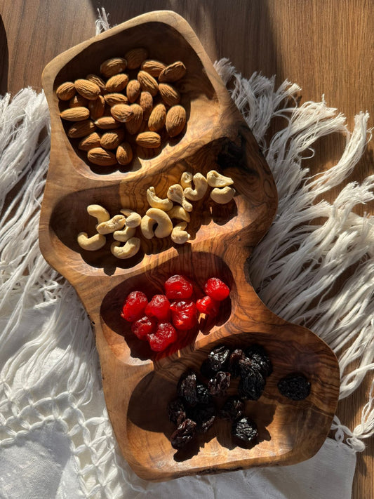 Snack tray handmade olivewood