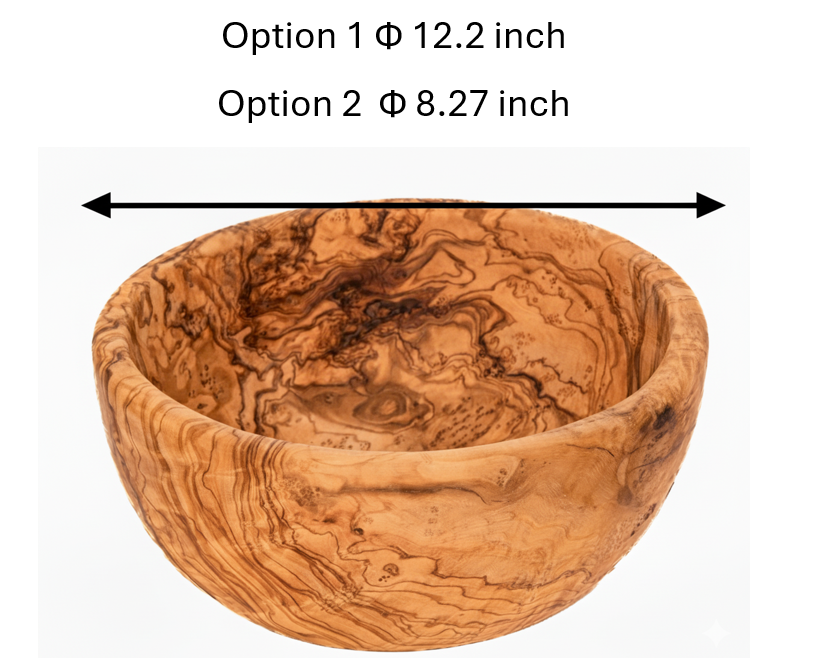 Large Olive Wood Salad Bowl with Salad Forks