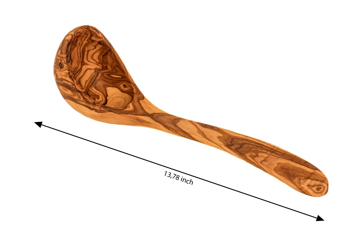 Olive Wood Utensil Holder with Spoons